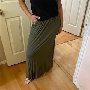 Olive Green Maxi Skirt